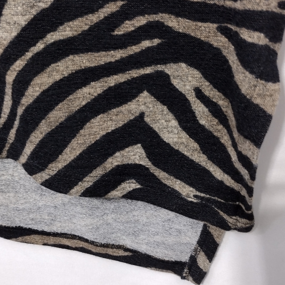 Clara Sun Woo Zebra Print Tunic Women's S Brown Black Boho Retro 90s Y2K - Picture 6 of 10